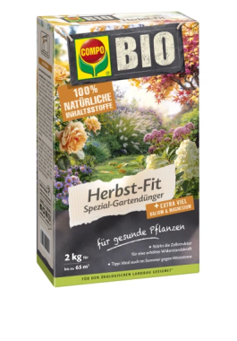 COMPO BIO Herbst-Fit, Spezial-Gartendünger für alle Gartenpflanzen, Für mehr Widerstandsfähigkeit gegen Frost, 2 kg, 28609